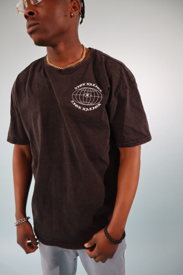 Zion Dome Acid Washed Black Oversized T shirt