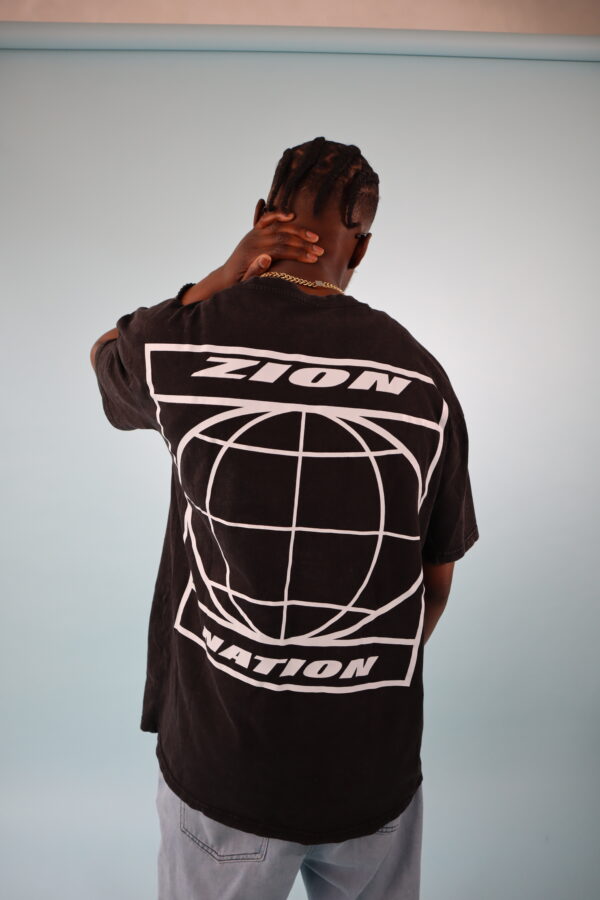 Zion Dome Acid Washed Black Oversized T shirt